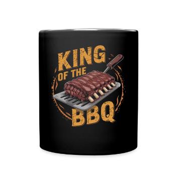 King of the BBQ - Grillmeister - Tasse einfarbig - Schwarz - Vorne