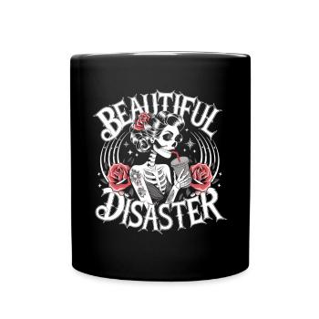 Beauté du squelette avec boisson - Mug uni - noir - Devant