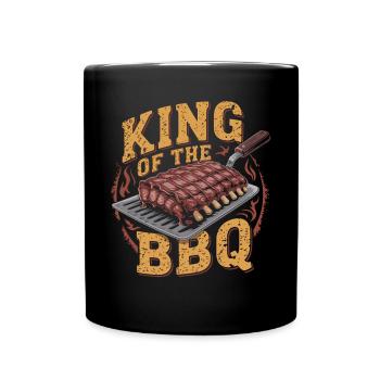 Grillkönig BBQ Shirt - Tasse einfarbig - Schwarz - Vorne
