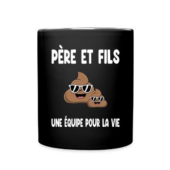 Father and Son Dad Funny Humor Father's Day - Full Colour Mug - black - Front