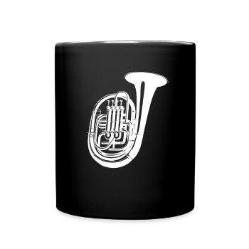 Tuba Drawing - Full Colour Mug - black - Front