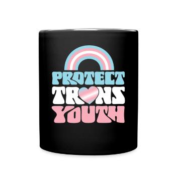Transgender Trans LGBT Pride - Full Colour Mug - black - Front