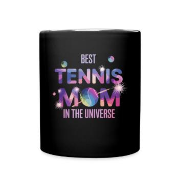 Best Tennis Mom In The Universe Galactic Funny - Full Colour Mug - black - Front