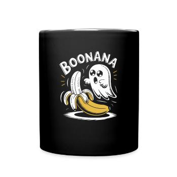 Boonana Funny Ghost avec banane - Mug uni - noir - Devant