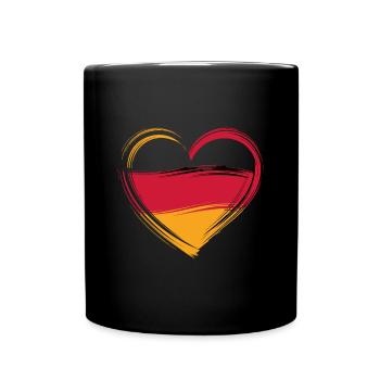 Coeur aux couleurs de l’Allemagne – Symbole patriotique - Mug uni - noir - Devant