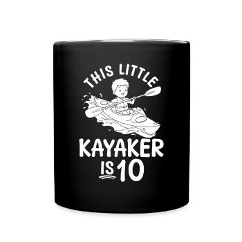 This little Kayaker is 10 Years Kayaking Kids - Tasse einfarbig - Schwarz - Vorne
