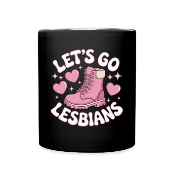 Let’s Go Lesbiennes Lesbienne - Mug uni - noir - Devant