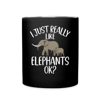 Elephant Lovers Gifts - Full Colour Mug - black - Front