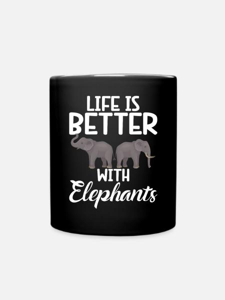 Elephant Lovers Gifts - Tasse einfarbig - Schwarz