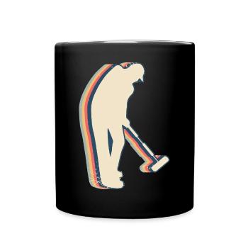 Croquet Player Team Retro Line Art - Full Colour Mug - black - Front