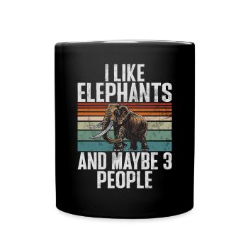 Elephant Lovers Gifts - Full Colour Mug - black - Front