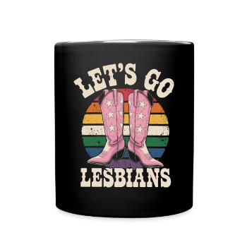 Let’s Go Lesbiennes Lesbienne - Mug uni - noir - Devant