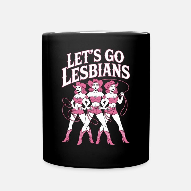 Let's Go Lesbians Lesbian - Full Colour Mug - black