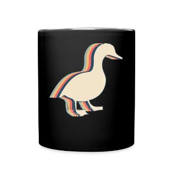 Canard Oie Rétro Line Art - Mug uni - noir - Devant