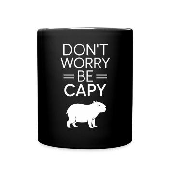 Capybara Dont Worry Be Capy Capybara Rodent - Full Colour Mug - black - Front