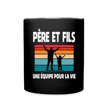 père et fils papa vintage complices duo assorti - Mug uni - noir - Devant