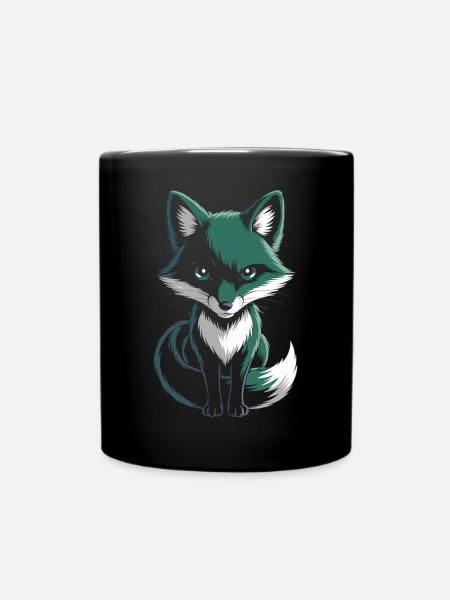 Geheimnisvoller Fuchs für Tierfans - Tasse einfarbig - Schwarz
