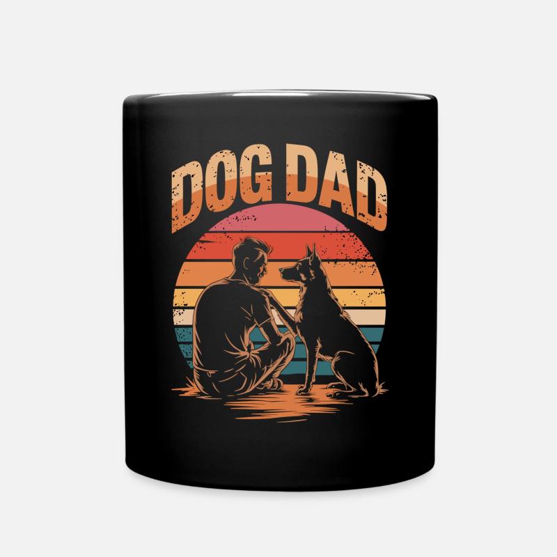 Stolzer Hundepapa - Dog Dad fürs Leben - Tasse einfarbig - Schwarz