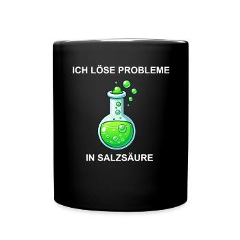 Chemistry Erlenmeyer flask funny saying hydrochloric acid - Full Colour Mug - black - Front