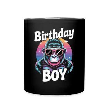 Singe cool pour l’anniversaire - Mug uni - noir - Devant