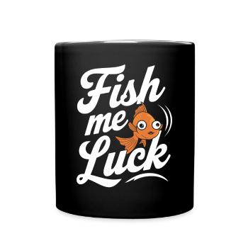 Fish Me Luck Motif de pêche amusant - Mug uni - noir - Devant