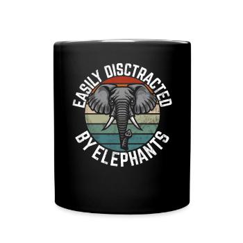 Elephant Lovers Gifts - Full Colour Mug - black - Front