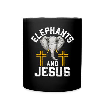 Elephant Lovers Gifts - Full Colour Mug - black - Front