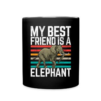 Elephant Lovers Gifts - Full Colour Mug - black - Front