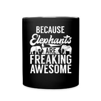 Elephant Lovers Gifts - Full Colour Mug - black - Front
