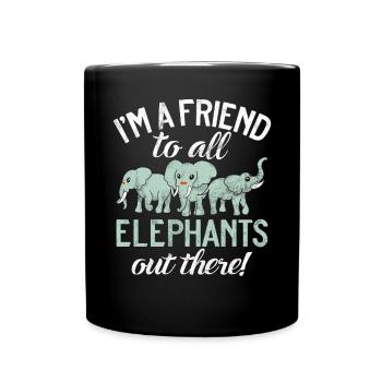Elephant Lovers Gifts - Full Colour Mug - black - Front