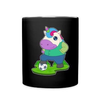 Unicorn Soccer Player Soccer - Full Colour Mug - black - Front