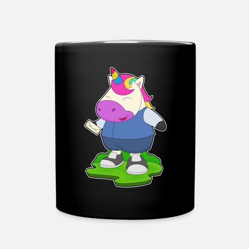 Einhorn Brief - Tasse einfarbig - Schwarz