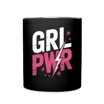 Women Power GRL PWR Girl Patriarchy Feminism - Full Colour Mug - black - Front