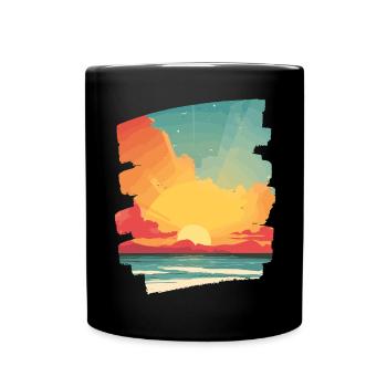 Sommer Sonnenuntergang - Tasse einfarbig - Schwarz - Vorne