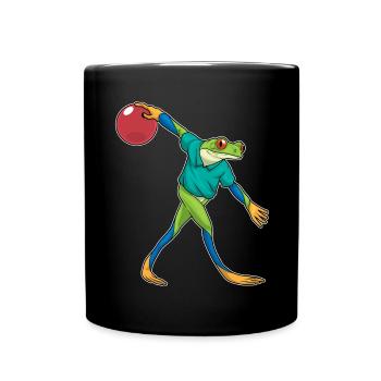 Frog Bowling Bowling Ball - Full Colour Mug - black - Front