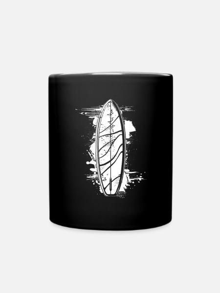 Surfbrett Streetart - Tasse einfarbig - Schwarz