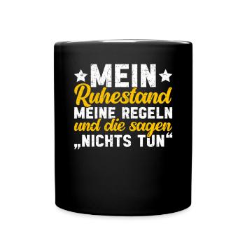 Rentner Opa Großvater Großpapa Großeltern - Tasse einfarbig - Schwarz - Vorne