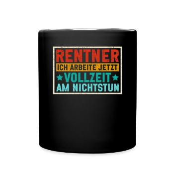 Rentner Opa Großvater Großpapa Großeltern - Tasse einfarbig - Schwarz - Vorne