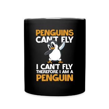 Penguins can't fly I'm a penguin - Full Colour Mug - black - Front