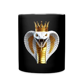 Cobra roi avec couronne - Mug uni - noir - Devant