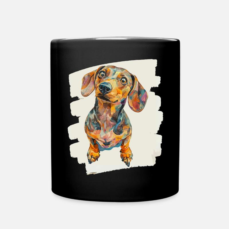 Dackel - Tasse einfarbig - Schwarz