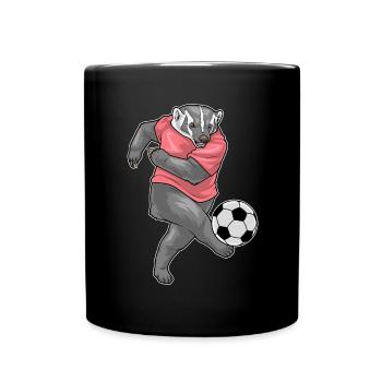 Dachs Fußballspieler Fußball - Tasse einfarbig - Schwarz - Vorne