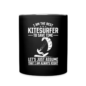 Watersports Kiteboarding - I am the best - Tasse einfarbig - Schwarz - Vorne