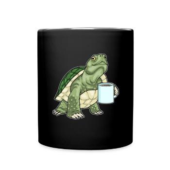 Tasse à café tortue - Mug uni - noir - Devant