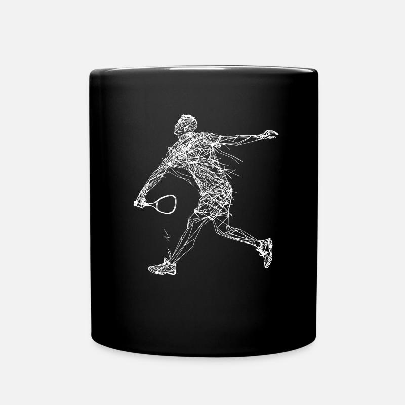 Badminton Zeichnung - Tasse einfarbig - Schwarz
