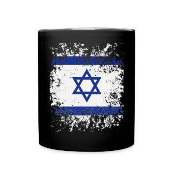 Israeli Pride, Israel Flag - Full Colour Mug - black - Front