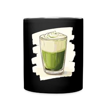 Matcha Latte Liebhaber Grüntee - Tasse einfarbig - Schwarz - Vorne