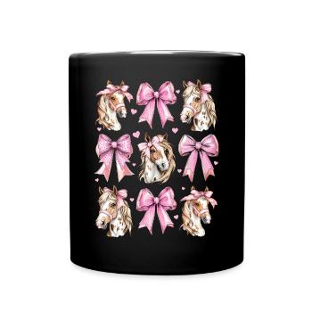 Coquette Bogen Appaloosa Pferd Mädchen Mama Rosa - Tasse einfarbig - Schwarz - Vorne
