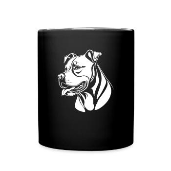 Pitbull portrait for the best dog friend - Full Colour Mug - black - Front