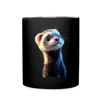 Furet Furet Putois Martre Belette Mignon Furet - Mug uni - noir - Devant